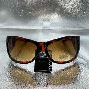 Modo Oversized Sunglasses Women’s Engraved Arms Brown UV 400 100% Eye Protection